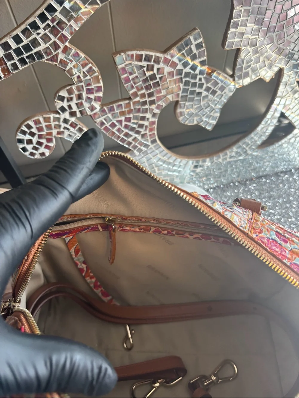 ⭐️Brahmin Stacy Neon Floral Freehand Satchel
